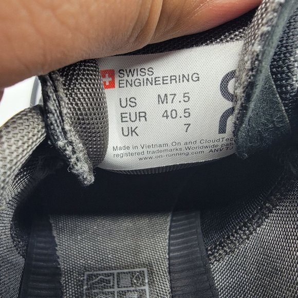 On Cloud X Mens 7.5 Triple Black Asphalt Athletic Sneaker Shoes Running - Picture 9 of 14